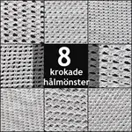 Här hittar du 8 stycken lätta hålmönster i krokning eller tunisisk virkning. Du får också en (repetitions)kurs i hur man krokar.