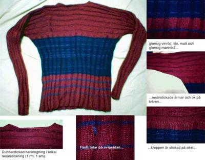 Den ribbstickade tröjan Lanzarote, så som den presenterades på auktionswebbplatsen Tradera.