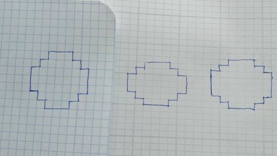 En rund plätt på vanligt rutat papper blir tillplattad i stickad form, så rita direkt på maskpapper, rutat papper för stickning. En rund plätt på vanligt rutat papper blir tillplattad i stickad form, så rita direkt på maskpapper, rutat papper för stickning.