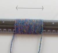 Räkna wraps per inch för ett garn