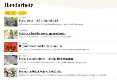 Startsida för gratismönster hos tidningen Land, juni 2025