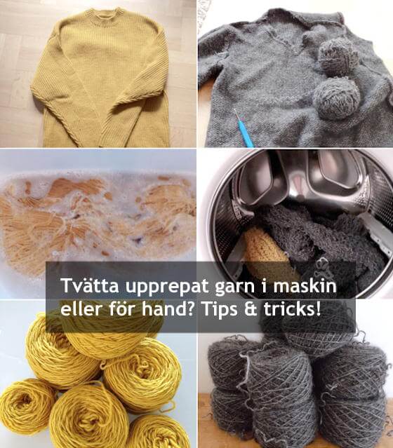 Återvinn garn, och tvätta bort krulligheten i det upprepade garnet. Lär dig olika fördelar med handtvätt och tvättmaskin.