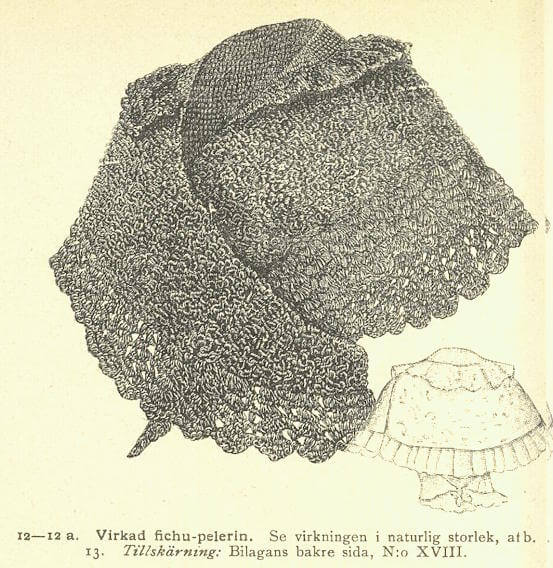 Virkad sjal (fichu-pelerin) från 1895