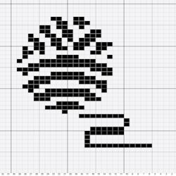 Stickdiagram över ett garnnystan, gjort med Stitchfiddle.