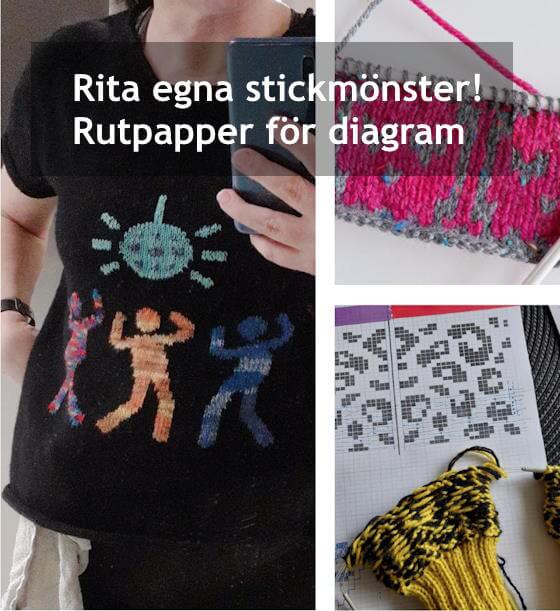 Ladda ned och skriv ut rutpapper för stickning, och gör egna mönsterdiagram för intarsiastickning eller flerfärgsstickning.