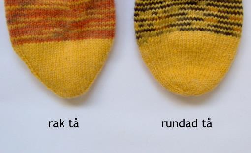 Stickar du från tån och upp-sockor? Testa en rundad tå! Du kan använda den till en färdig beskrivning, eller när du improviserar dina tå-upp-strumpor. Den är dessutom lättstickad och lätträknad.