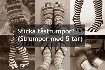Sticka tåstrumpor, strumpor med fem tår