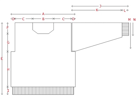 Stickmönster till herrtröja, diagram